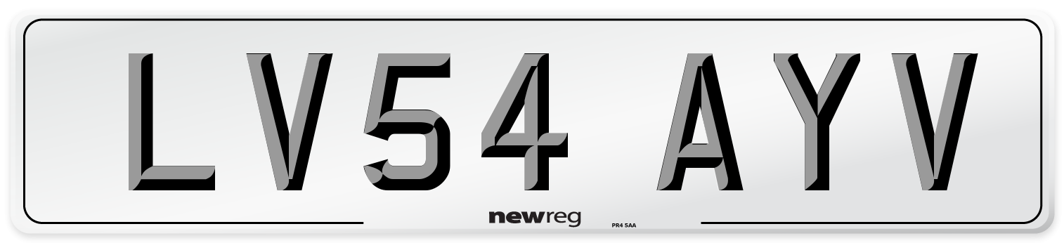 LV54 AYV Number Plate from New Reg